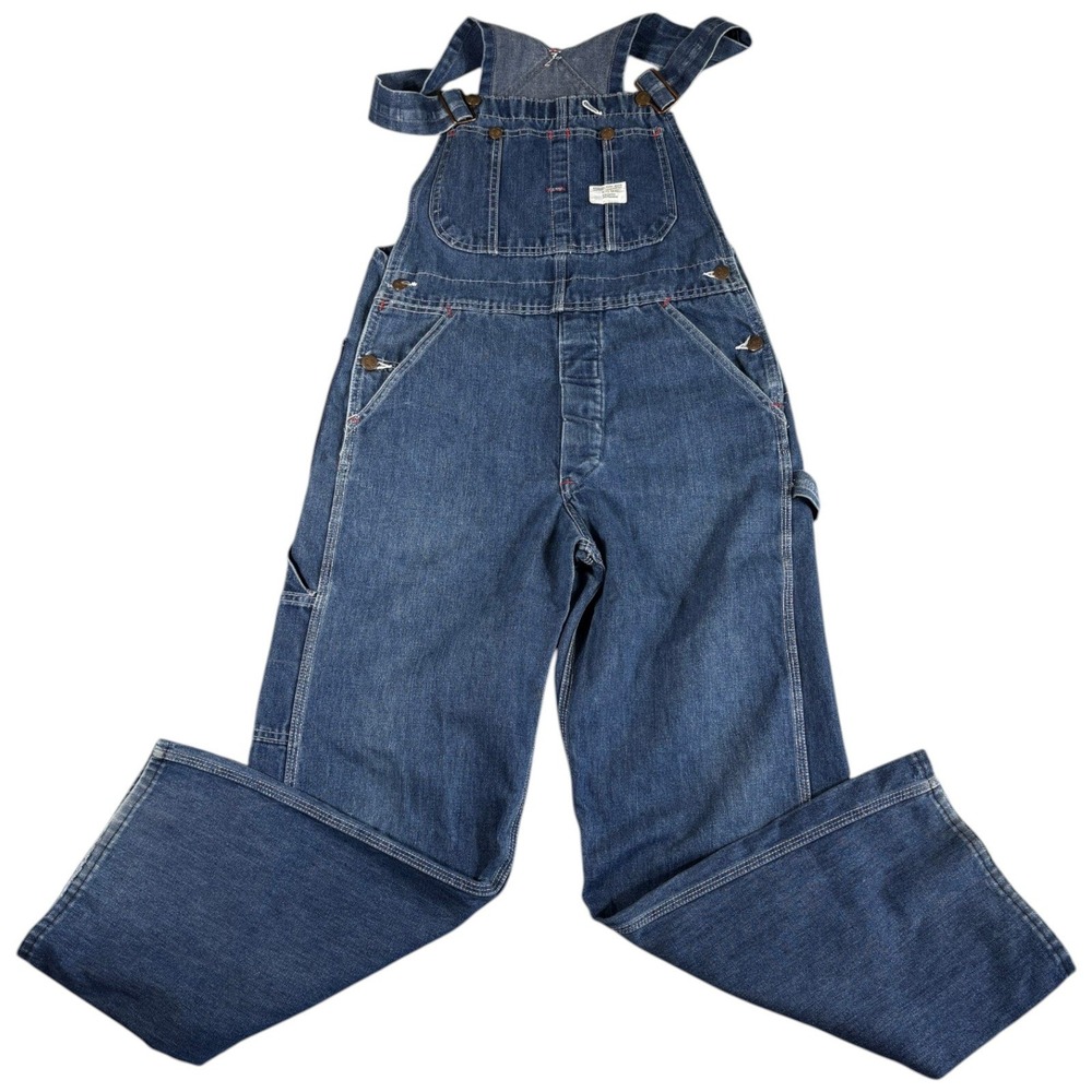 Big Mac Overalls Mens 34x29 Blue Vintage Workwear Denim Buttonfly Farm Outdoors